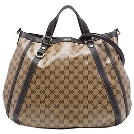 Borsa Tote Convertibile Gucci Beige GG Crystal Abbey D Ring