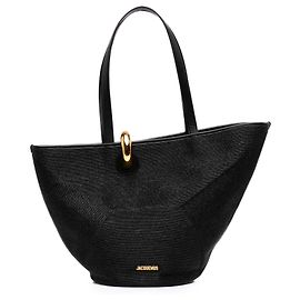 Borsa a secchiello Le Bambola Jacquemus in nylon e poliestere effetto rafia nera
