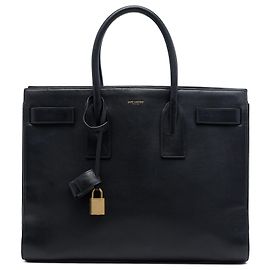 Borsa Saint Laurent Sac De Jour in pelle nera, dimensione Medium