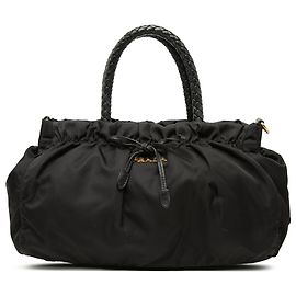 Sac Satchel Prada en Tessuto Noir avec Nœud