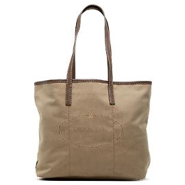 Prada Brown Canvas Canapa Logo Tote