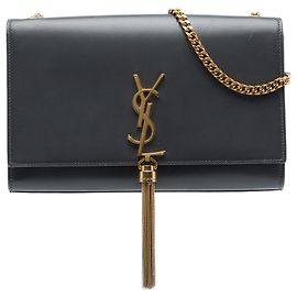 Saint Laurent Black Medium Smooth Calfskin Classic Monogram Kate Tassel Crossbody