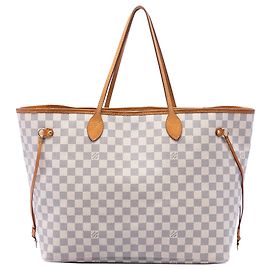 Louis Vuitton White Damier Azur Neverfull GM