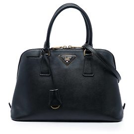 Borsa Prada Black Medium Saffiano Lux Promenade Satchel