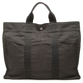 Hermès Gray Canvas Herline MM