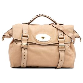 Borsa Satchel Alexa in vitello testurizzato marrone Mulberry