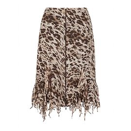 Marella Seidenrock mit Animal-Print und Rüschen