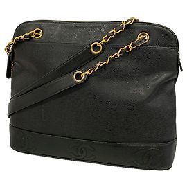 Borsa a tracolla Chanel Triple Coco in pelle caviar