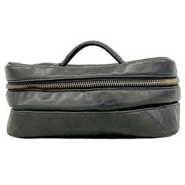 Borsa Vanity Chanel Bicolore in Pelle d'Agnello Nera
