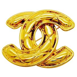 Broche Chanel banhada a ouro