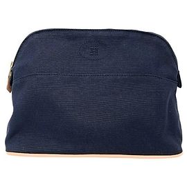 Hermès Pouch Hermes Bolide MM/25 in tela di cotone Navy