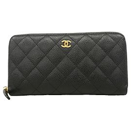 Chanel langes Portemonnaie aus genarbtem Kalbsleder