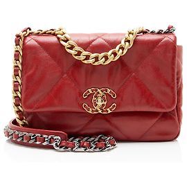Chanel 19 Medium Flap Schultertasche aus Lammleder