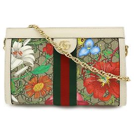 Borsa a tracolla con catena Gucci Ophidia GG Flora