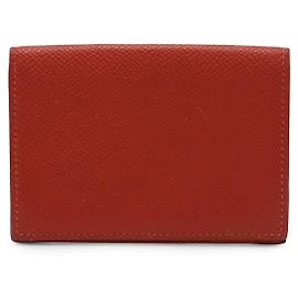 Tarjetero Hermès Rojo de Piel de Vitello Pony