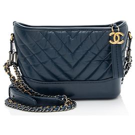 Chanel Chevron Aged Calfskin Gabrielle Small Hobo