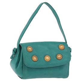 LOEWE Shoulder Bag Leather Green Gold