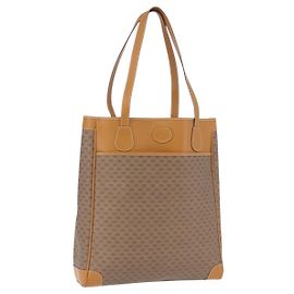 GUCCI Micro GG Supreme Tote Bag PVC Beige Gold