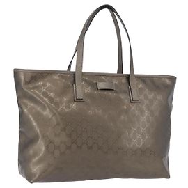 GUCCI GG implementation Tote Bag PVC Gray 211120