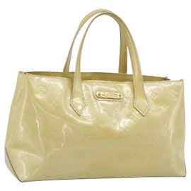 LOUIS VUITTON Monogram Vernis Wilshire PM Hand Bag Broncorail M91452