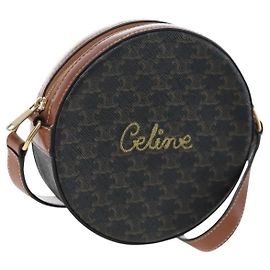Céline Bolso redondo con correa Celine Triomphe de lona revestida
