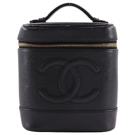 Necessaire Chanel Vintage Timeless Caviar Tall