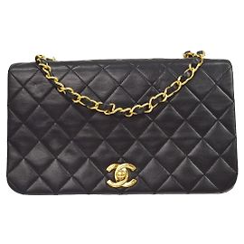 Chanel Vintage Full Flap Quilted Lambskin Small