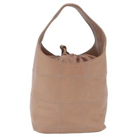 Chanel Square Stitch Tassel Hobo Quilted Leather Small