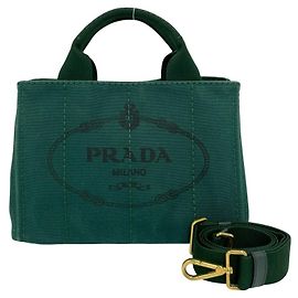 Borsa in tela Prada Canapa con logo triangolo in metallo