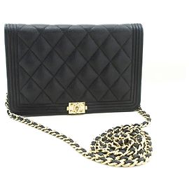 Chanel Boy Wallet on Chain quilted caviar