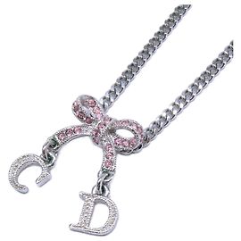Collana a catena con pendente a nastro e strass Christian Dior