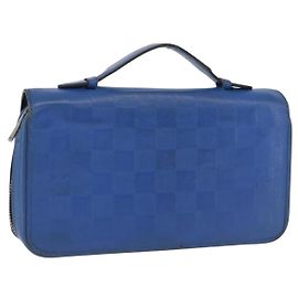 LOUIS VUITTON Damier Infini Zippy XL Travel Case Blue N60079 LV Auth BA15157
