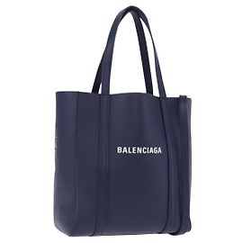BALENCIAGA Everyday XXS Hand Bag Leather 2way Navy Silver 551815 Auth 197884V