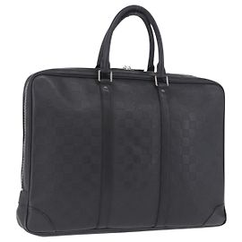 LOUIS VUITTON Damier Infini Porte Documents Voyage Bag Black N41146 Auth 200646
