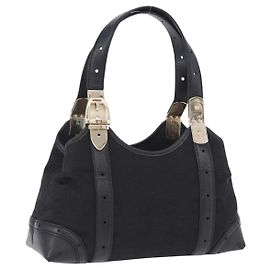 Borsa a mano GUCCI Canvas Black Gold 145761 Auth ka5897V