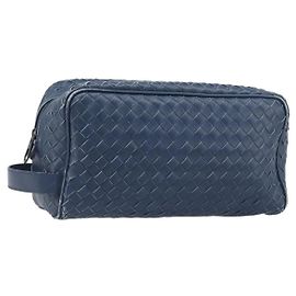 Bolsa de mão BOTTEGA VENETA INTRECCIATO em couro Navy Auth 197768