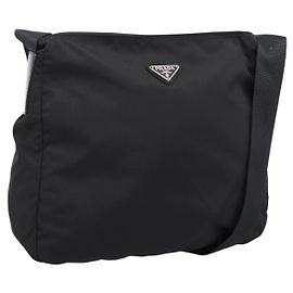 Borsa a tracolla PRADA Nylon Black Silver Auth 200908V