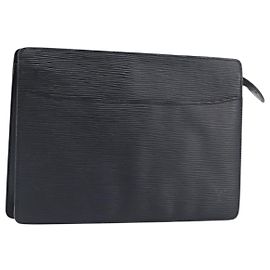 LOUIS VUITTON Epi Pochette Homme Clutch Bag Black M52522 LV Auth 199013