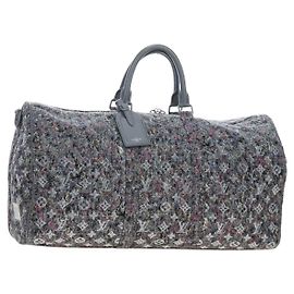 Borsa LOUIS VUITTON Monogram Felt Keepall Bandouliere 50 Gray M58742 Auth 200663M