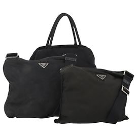 PRADA Handtasche Nylon 3er Set Schwarz Auth 188687