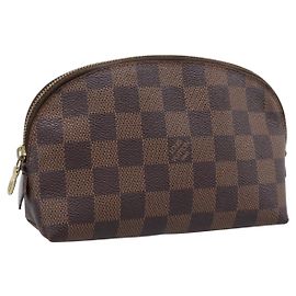 LOUIS VUITTON Damier Ebene Pochette Cosmetic PM Pouch N47516 LV Auth 199227