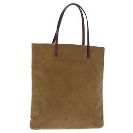 Bolso Tote FENDI Pana Beige Silver Auth 200936