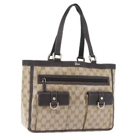 Borsa Tote GUCCI GG Crystal Abbey Coated Canvas Outlet Beige 268639 Auth 200647