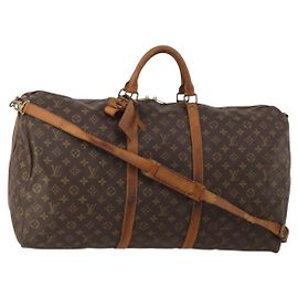 LOUIS VUITTON Monogram Keepall Bandouliere 60 Boston Bag M41412 LV Auth 195191