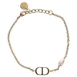 Bracciale Christian Dior Metallo Tono Oro Auth 196710M