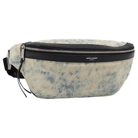 Borsello da vita SAINT LAURENT Canvas Blue Silver Auth ka5910
