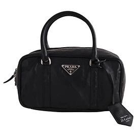 Borsa a tracolla Prada Nappa Antique in pelle nera