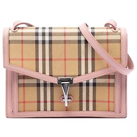 Burberry Macken Crossbody Small House Check Canvas Beige