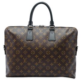 Borsa Business Porte Documents Jour Louis Vuitton Monogram Macassar Nera