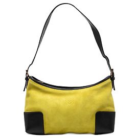 Borsa a tracolla Anagram LOEWE in camoscio giallo